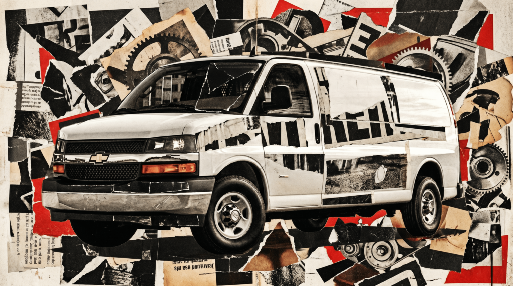 The band's white van.