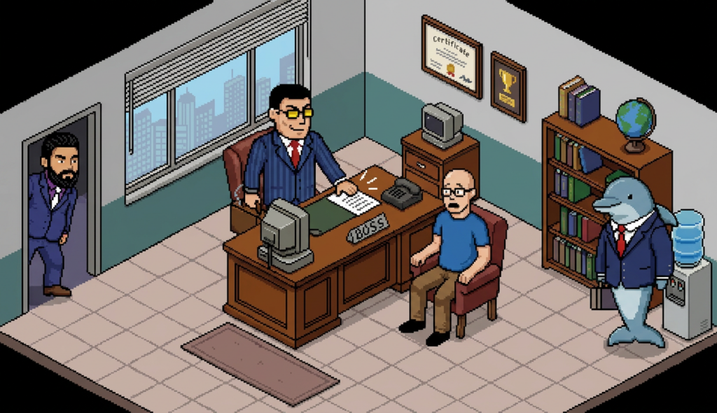 Scene 1 — Hostile Takeover