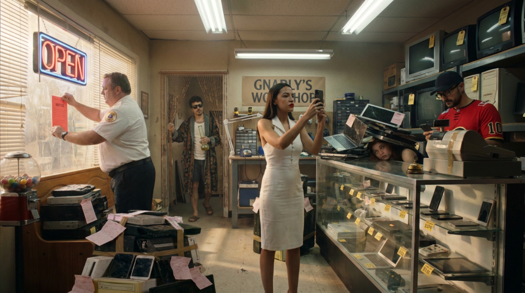 Scene 1 — The Crew Floods the Workshop