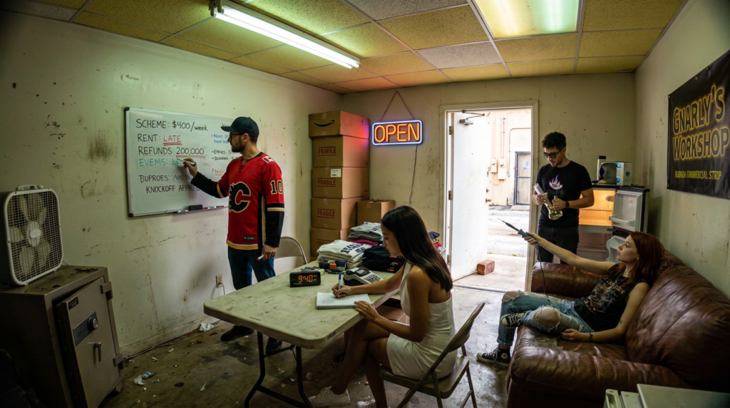 Scene 2 — The Crew Floods the Workshop