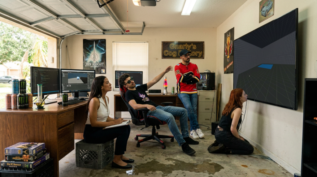 Scene 3 — The Crew Floods the Workshop