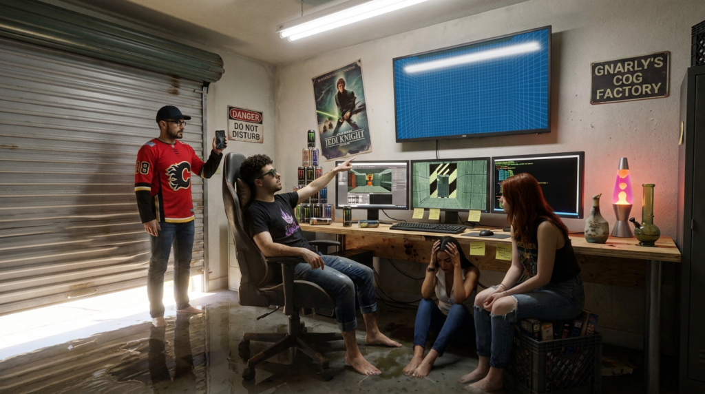Scene 8 — The Crew Floods the Workshop