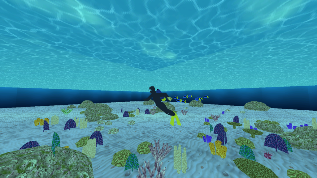 On the TV: the Diver over the Reef