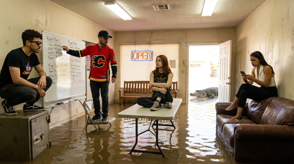 Scene 1 — The Crew Opens the Floor Is Lava