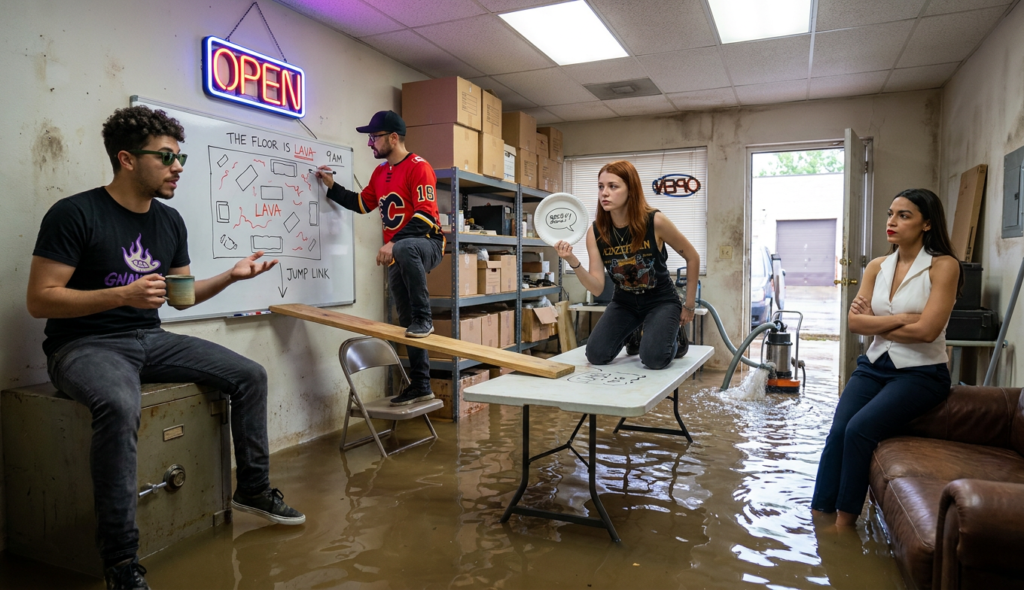 Scene 3 — The Crew Opens the Floor Is Lava