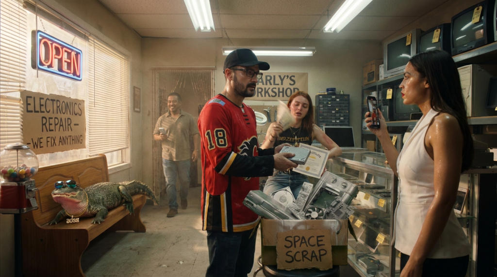 Scene 6 — The Crew Sells Space Scrap